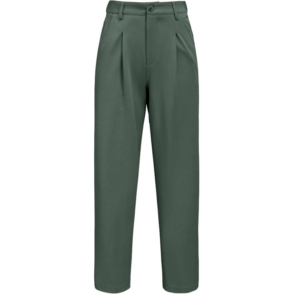 imageArachampampCloz Womens Stretch WrinkleFree Comfort Ankle Work Pants Fall 2025Army Green