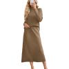 imageArachampampCloz Womens 2 Piece Sweaters Sets Turtleneck Long Sleeve Tops Long Maxi Skirt Casual Fall Fashion 2024 OutfitsCamel
