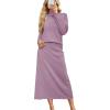 imageArachampampCloz Womens 2 Piece Sweaters Sets Turtleneck Long Sleeve Tops Long Maxi Skirt Casual Fall Fashion 2024 OutfitsPurple Lilac