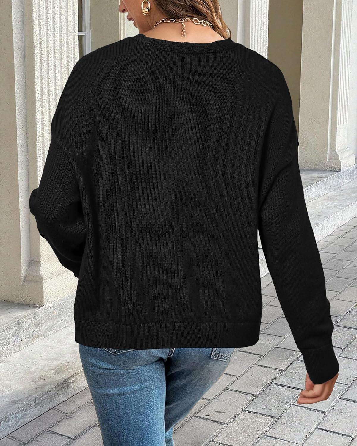 imageArachampampCloz Womens Cozy Cotton Tie Front Fall Trendy Bow Cardigan Sweaters 2025Black