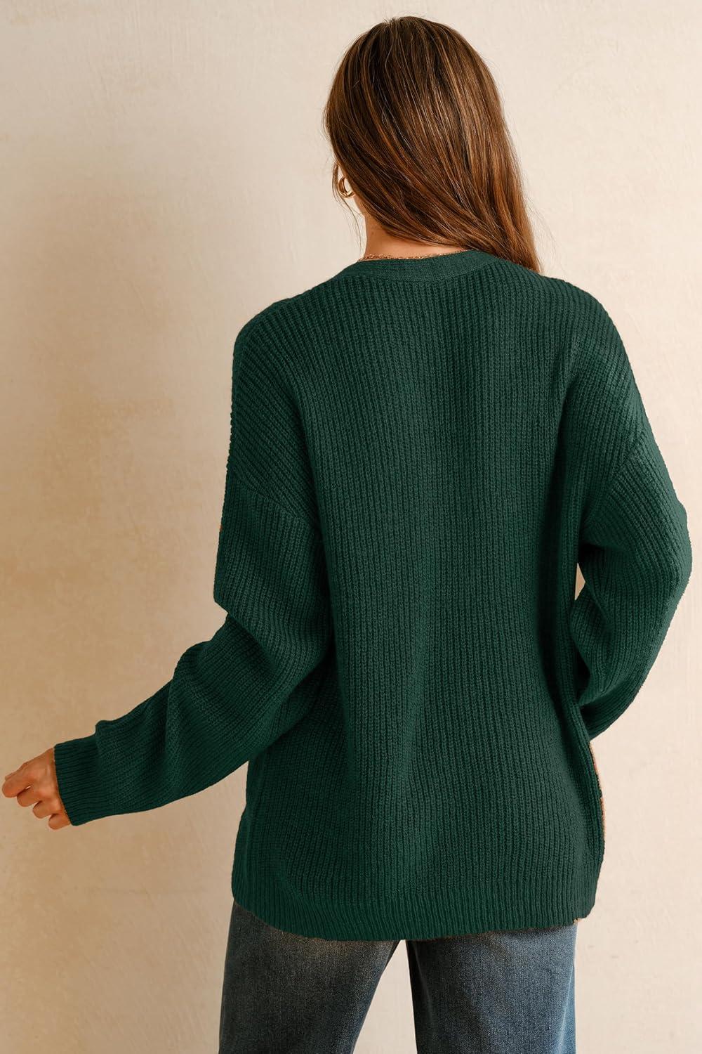 imageArachampampCloz Womens Mohair Wool Blend Fall Chunky Business Cardigan Sweaters 2025Dark Green