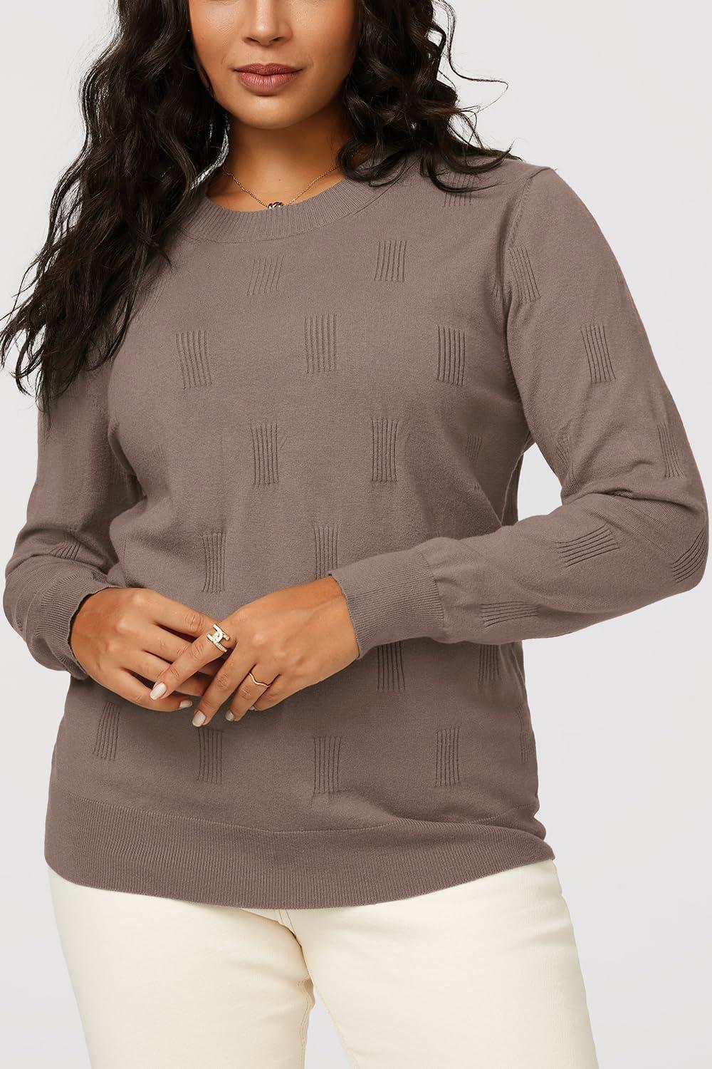 imageArachampampCloz Womens Soft Knit Sweater Fall Dressy Casual Pullover TopsAdusty Rose