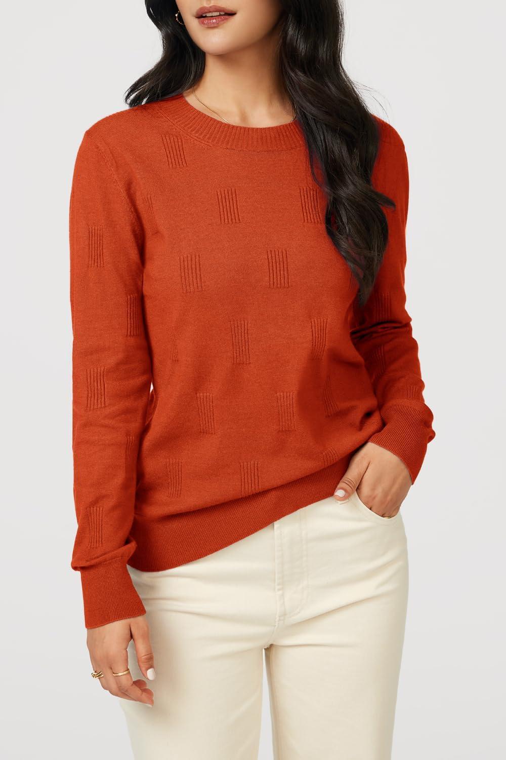 imageArachampampCloz Womens Soft Knit Sweater Fall Dressy Casual Pullover TopsArust