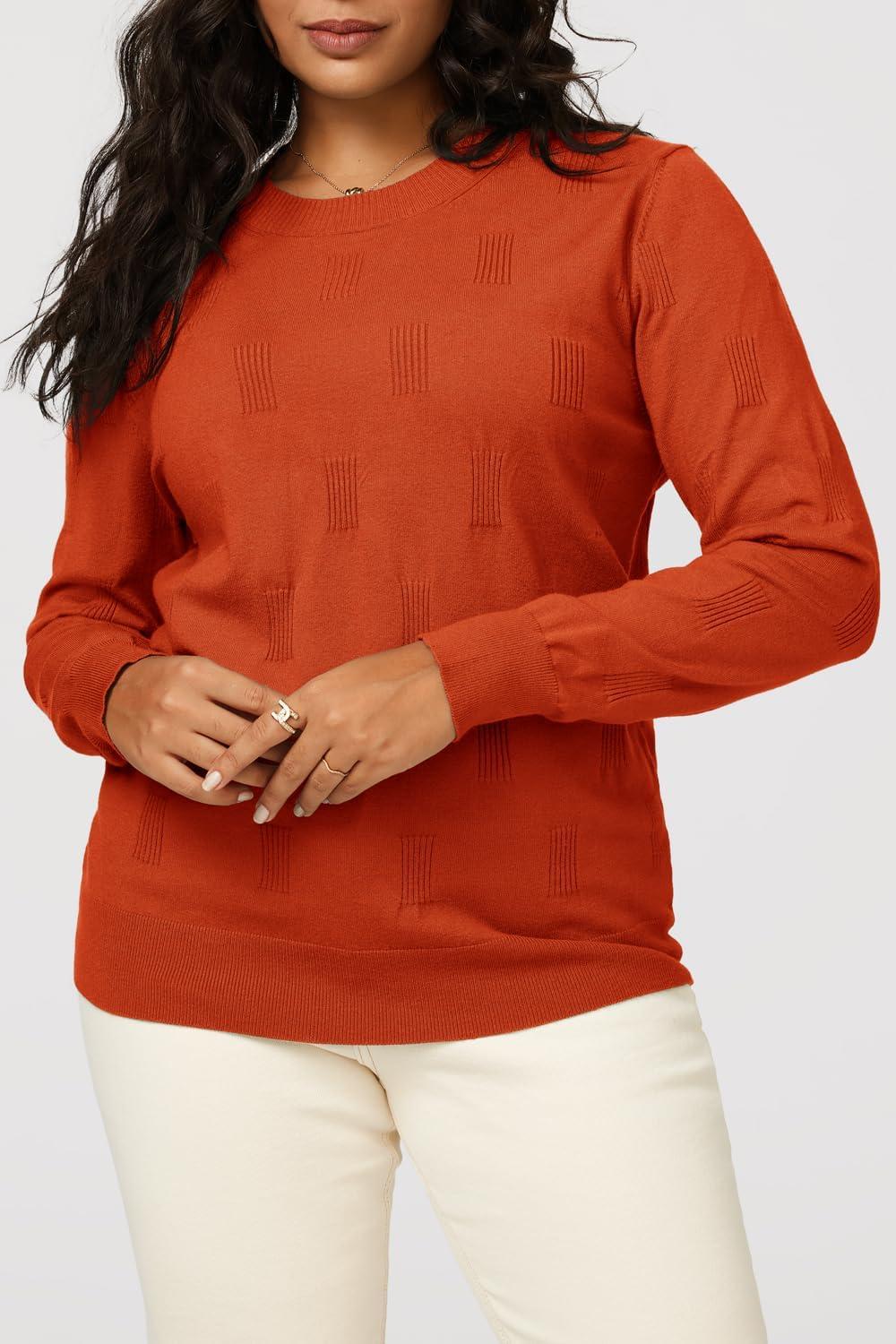 imageArachampampCloz Womens Soft Knit Sweater Fall Dressy Casual Pullover TopsArust