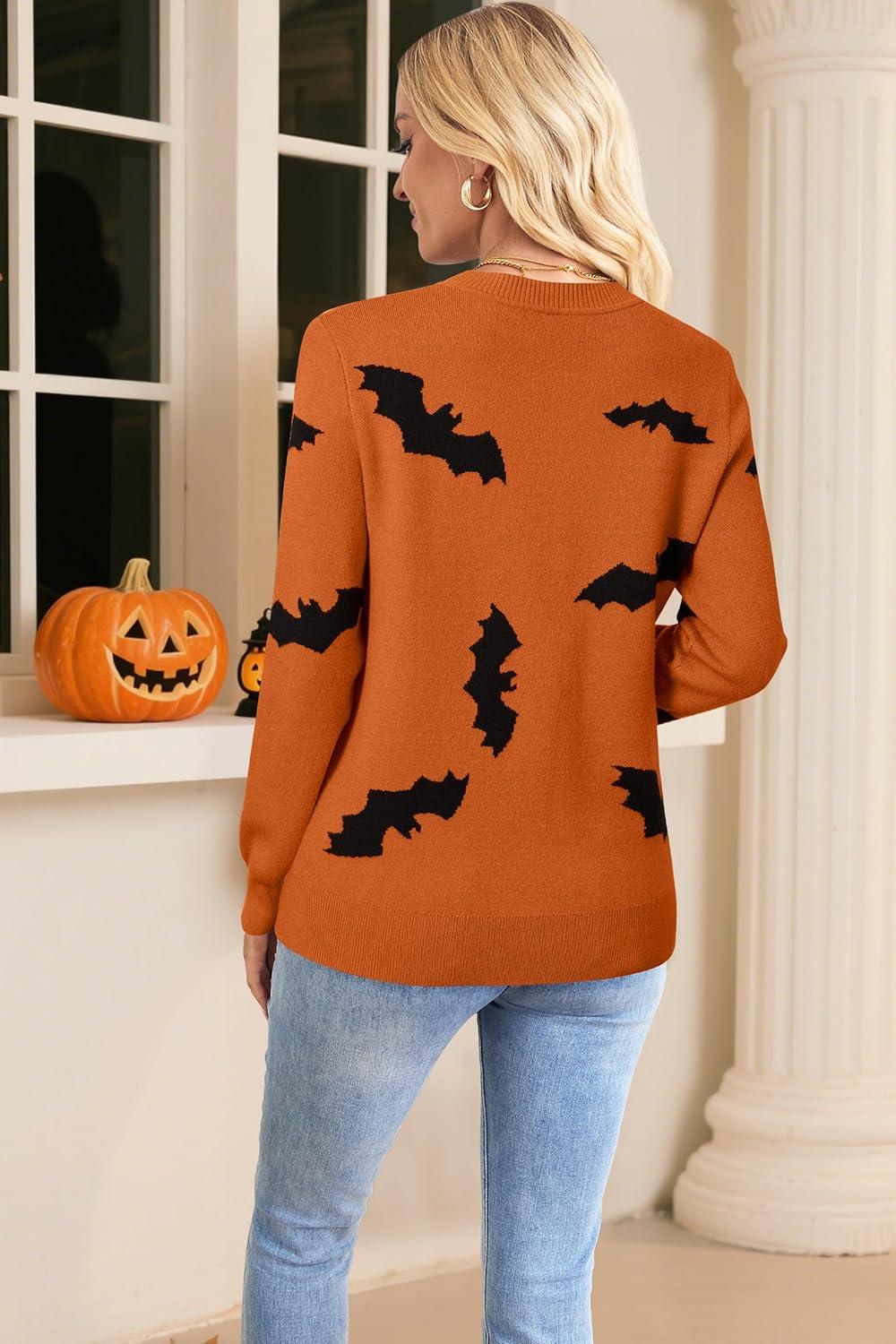 imageArachampampCloz Womens Soft Knit Sweater Fall Dressy Casual Pullover TopsHalloween02