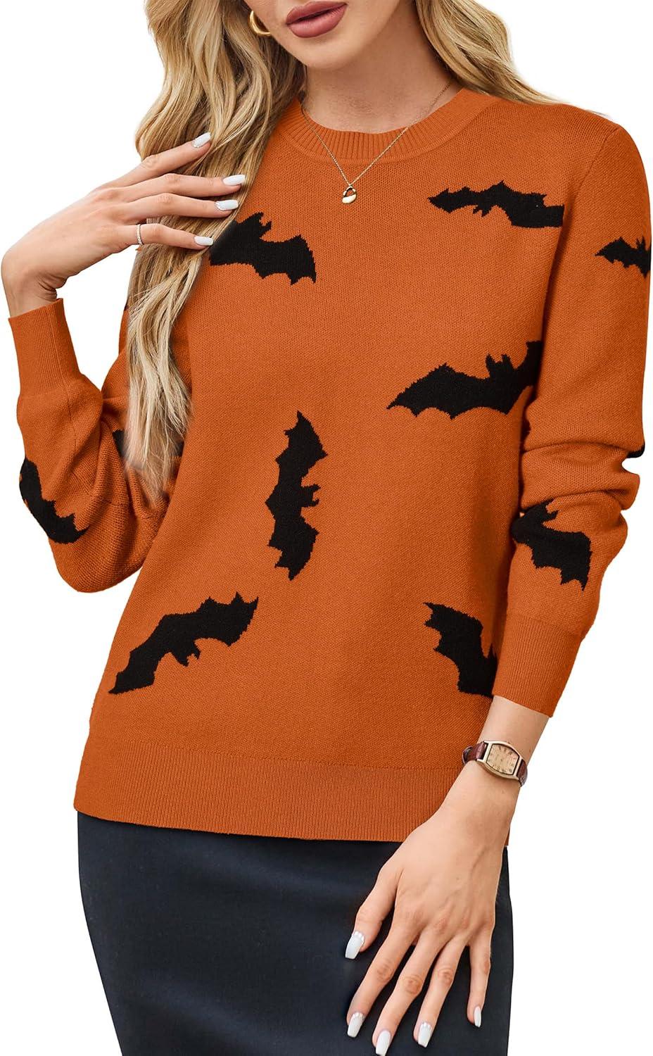 imageArachampampCloz Womens Soft Knit Sweater Fall Dressy Casual Pullover TopsHalloween02