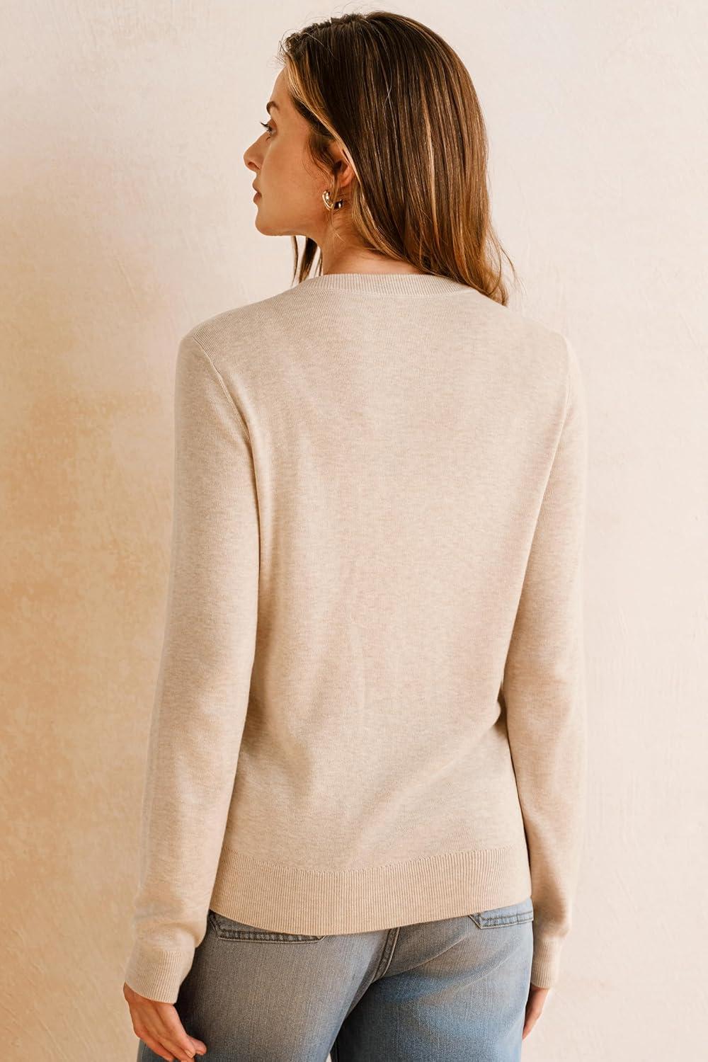imageArachampampCloz Womens Wool Blend Lightweight Spring Business Casual Cardigan Sweaters TopsApricot