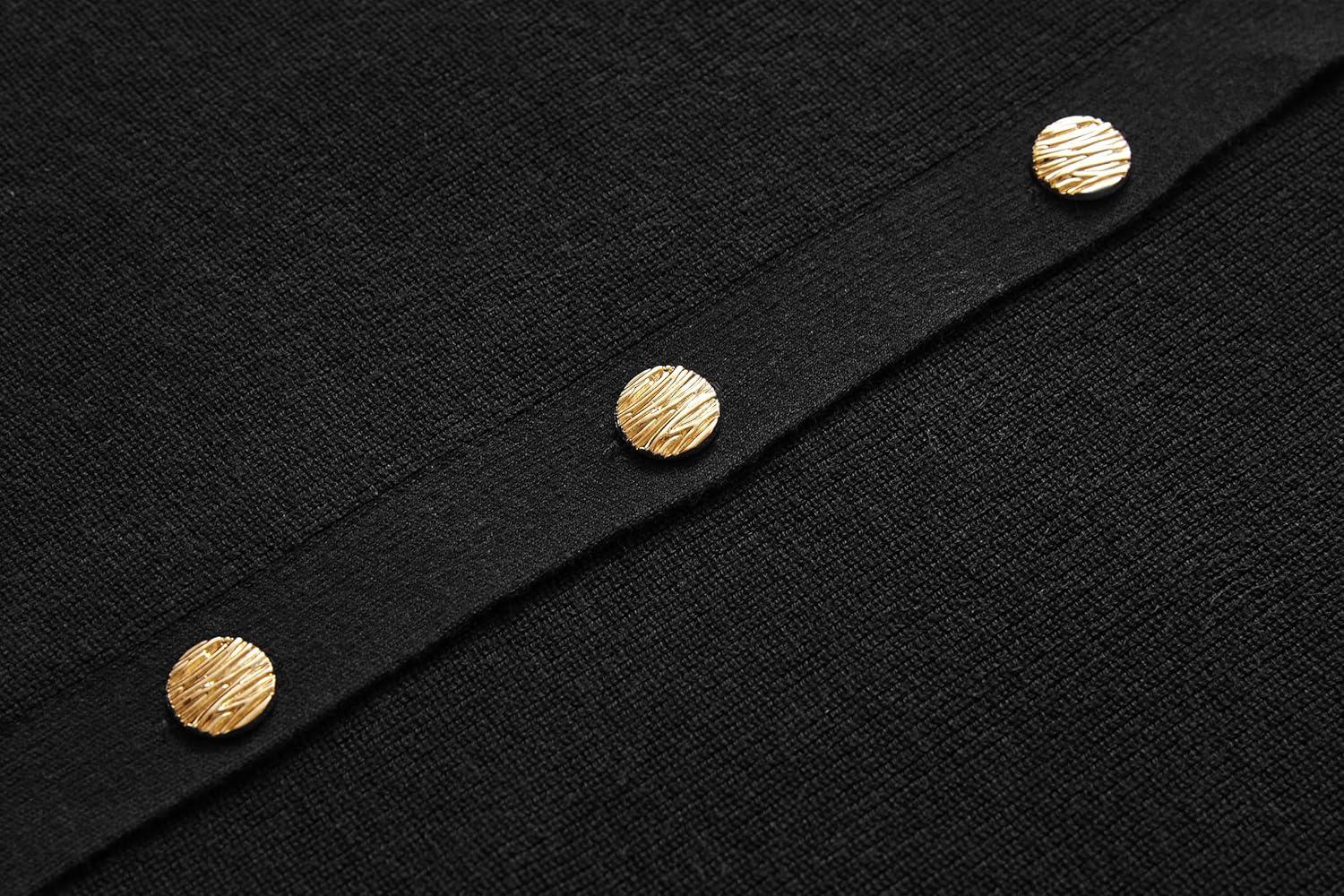 imageArachampampCloz Womens Wool Blend Oversized Cardigan Sweaters Button Down Casual Winter ClothingBlack