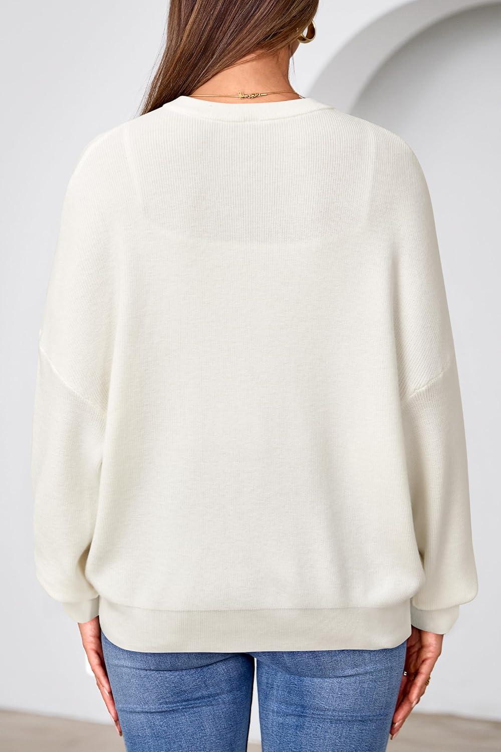 imageArachampampCloz Womens Wool Blend Oversized Cardigan Sweaters Button Down Casual Winter ClothingOffwhite