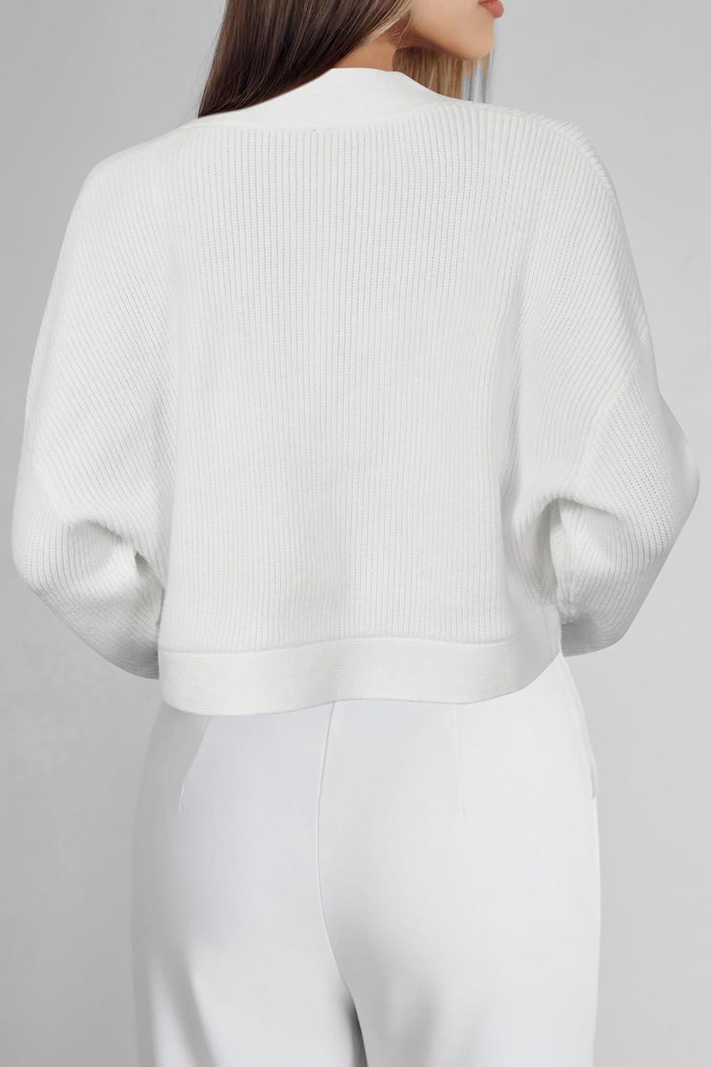 imageArachampampCloz Womens Wool Blend Sweaters Fall Cropped Cardigan Bolero Shrug for Dresses 2025Offwhite