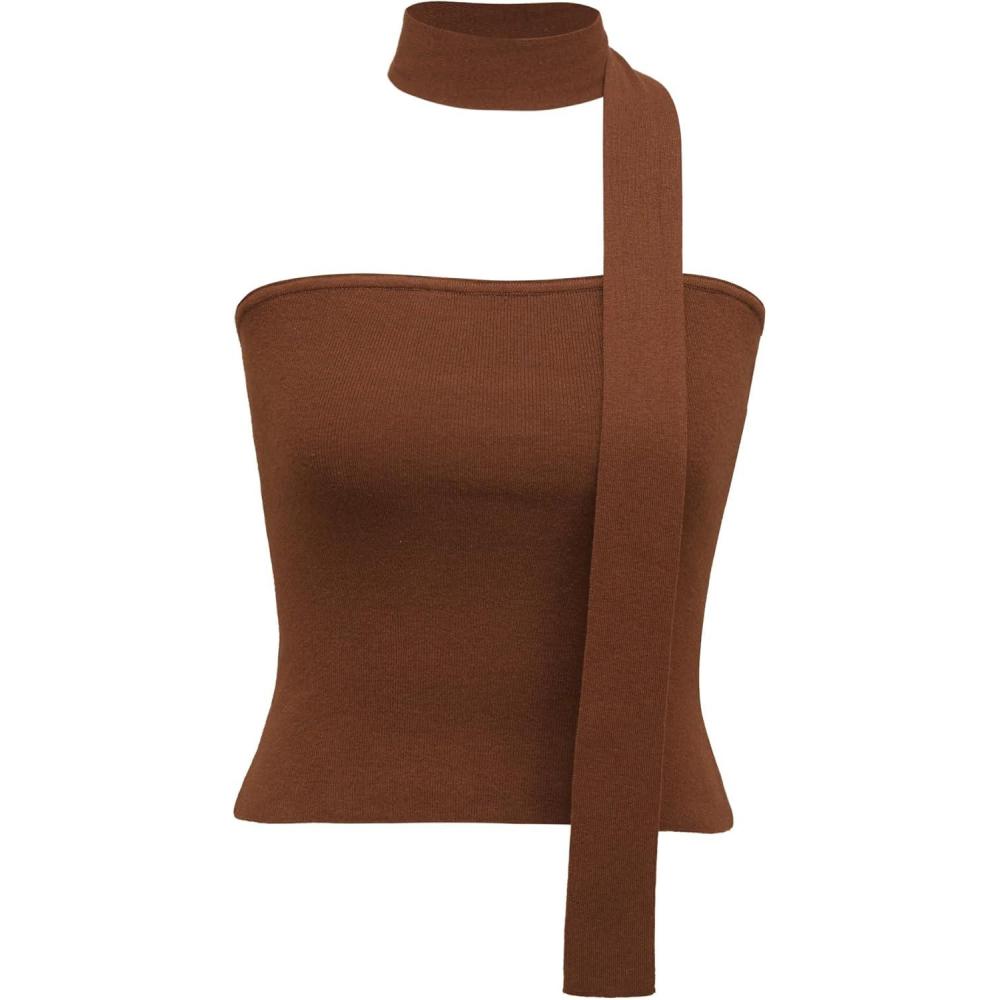 imageArachampampCloz Womens Non See Through 2in1 Y2K Non Slip Fall Scarf Tube Top 2025Caramel