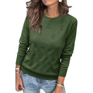 Arach&Cloz Women’s Soft Knit Sweater Fall Dressy Casual Pullover Tops(A-army Green)