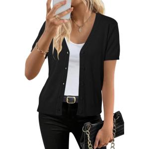 Arach&Cloz Women’s Wool Blend Business Casual Cardigan Sweaters 2025(Black)