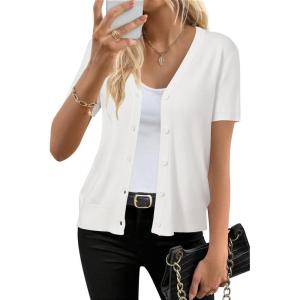 Arach&Cloz Women’s Wool Blend Business Casual Cardigan Sweaters 2025(Off-white)
