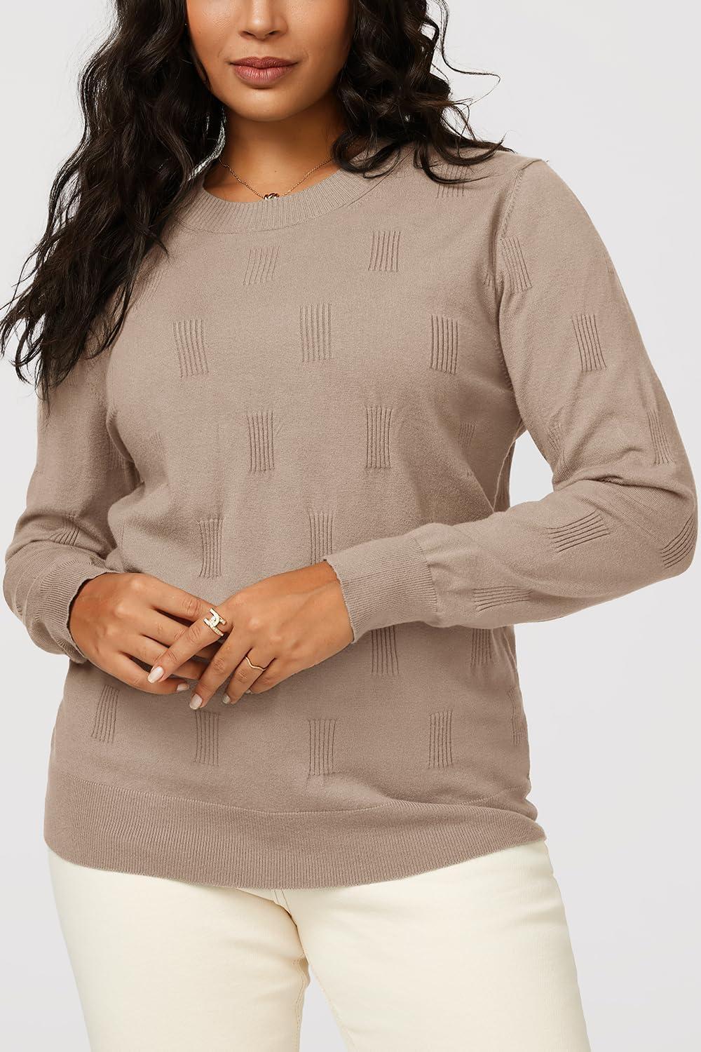 imageArachampampCloz Womens Soft Knit Sweater Fall Dressy Casual Pullover Tops