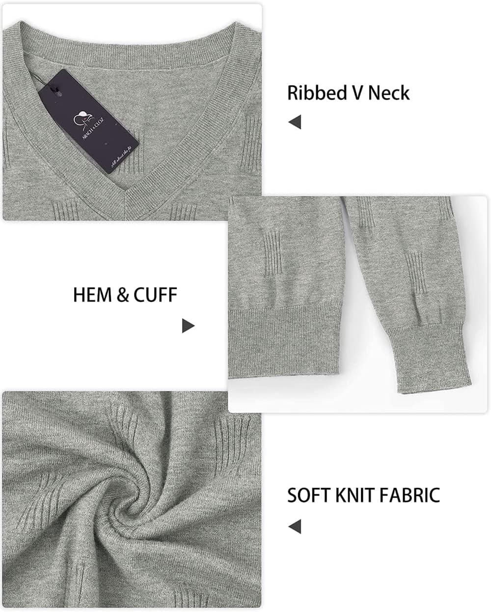 imageArachampCloz Womens Soft V Neck Long Sleeve Fall Casual Regular Fit Sweater TopsLight Grey