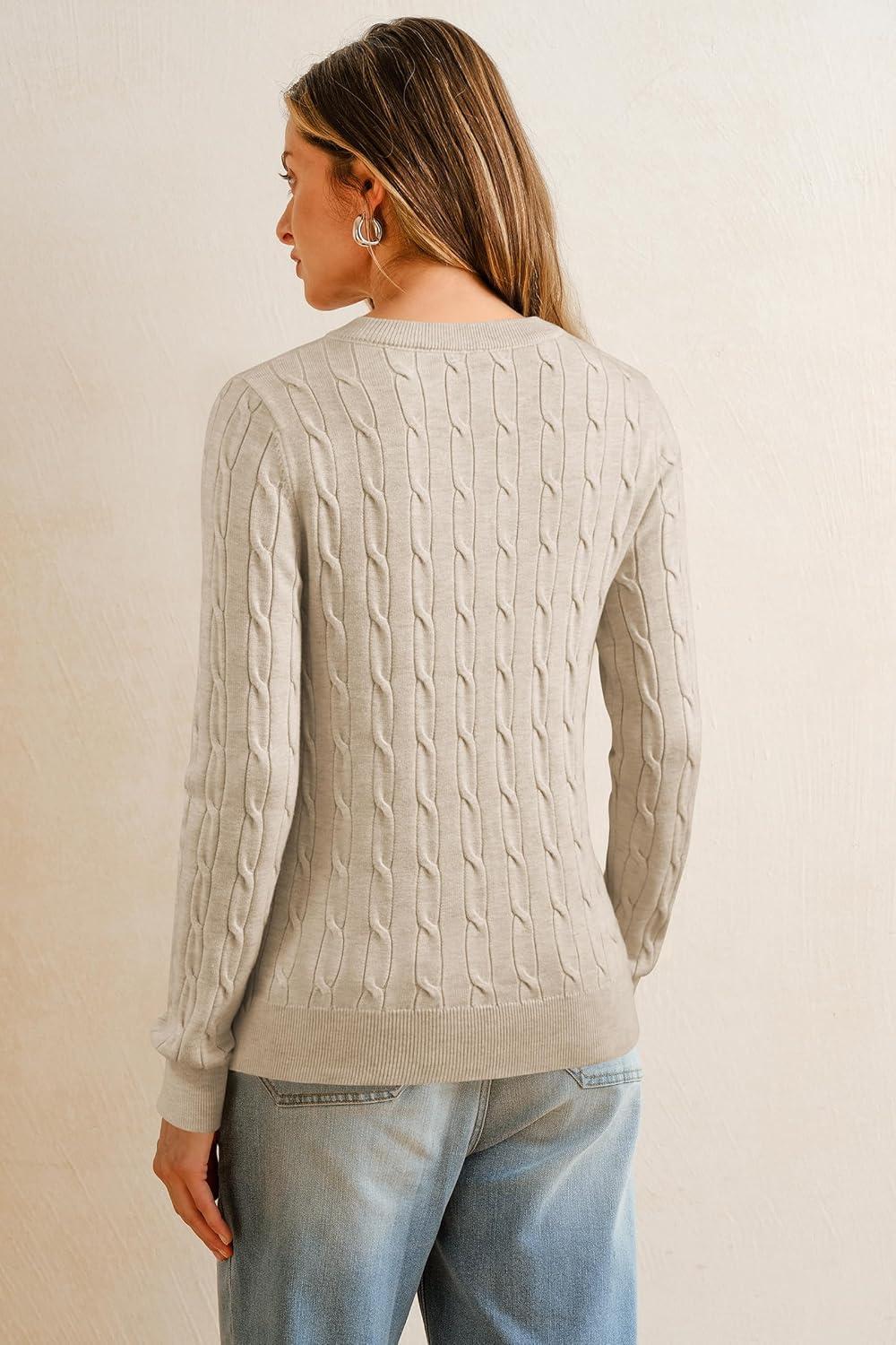 imageArachampCloz Womens Wool Blend Spring Sweaters Business Casual OutfitsCableapricot