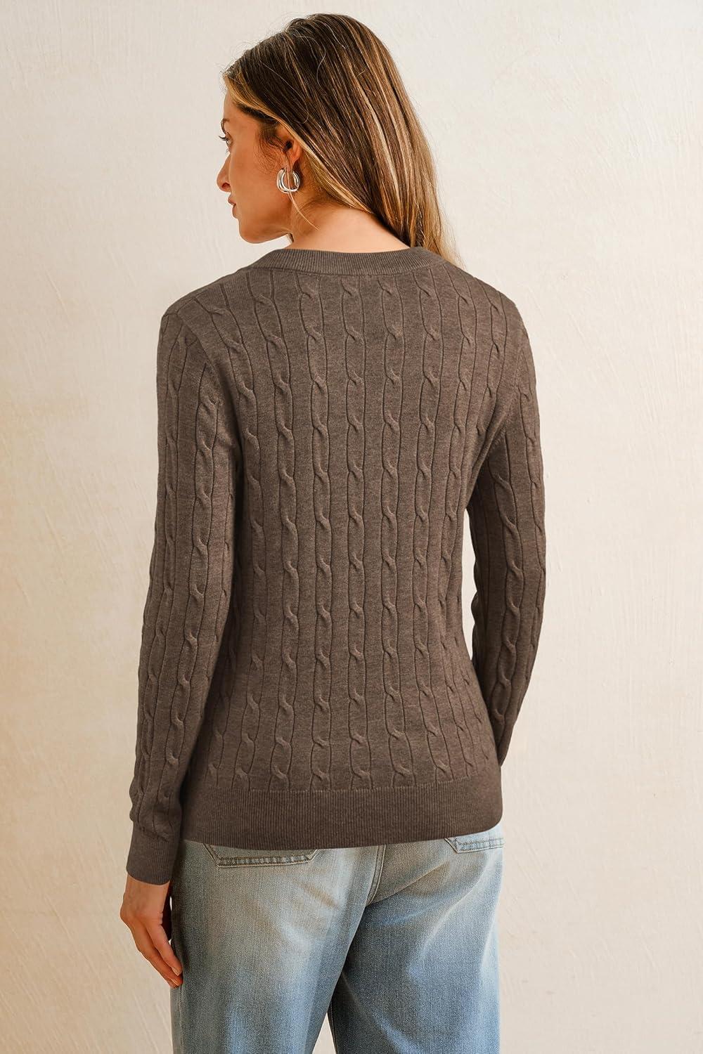 imageArachampCloz Womens Wool Blend Spring Sweaters Business Casual OutfitsCablecoffee
