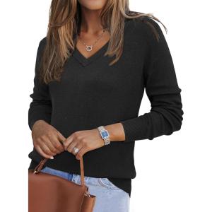 Arach&Cloz Women’s Wool Blend Spring Sweaters Business Casual Outfits(B-black)