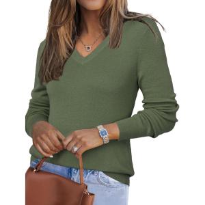 Arach&Cloz Women’s Wool Blend Spring Sweaters Business Casual Outfits(Olive Green)