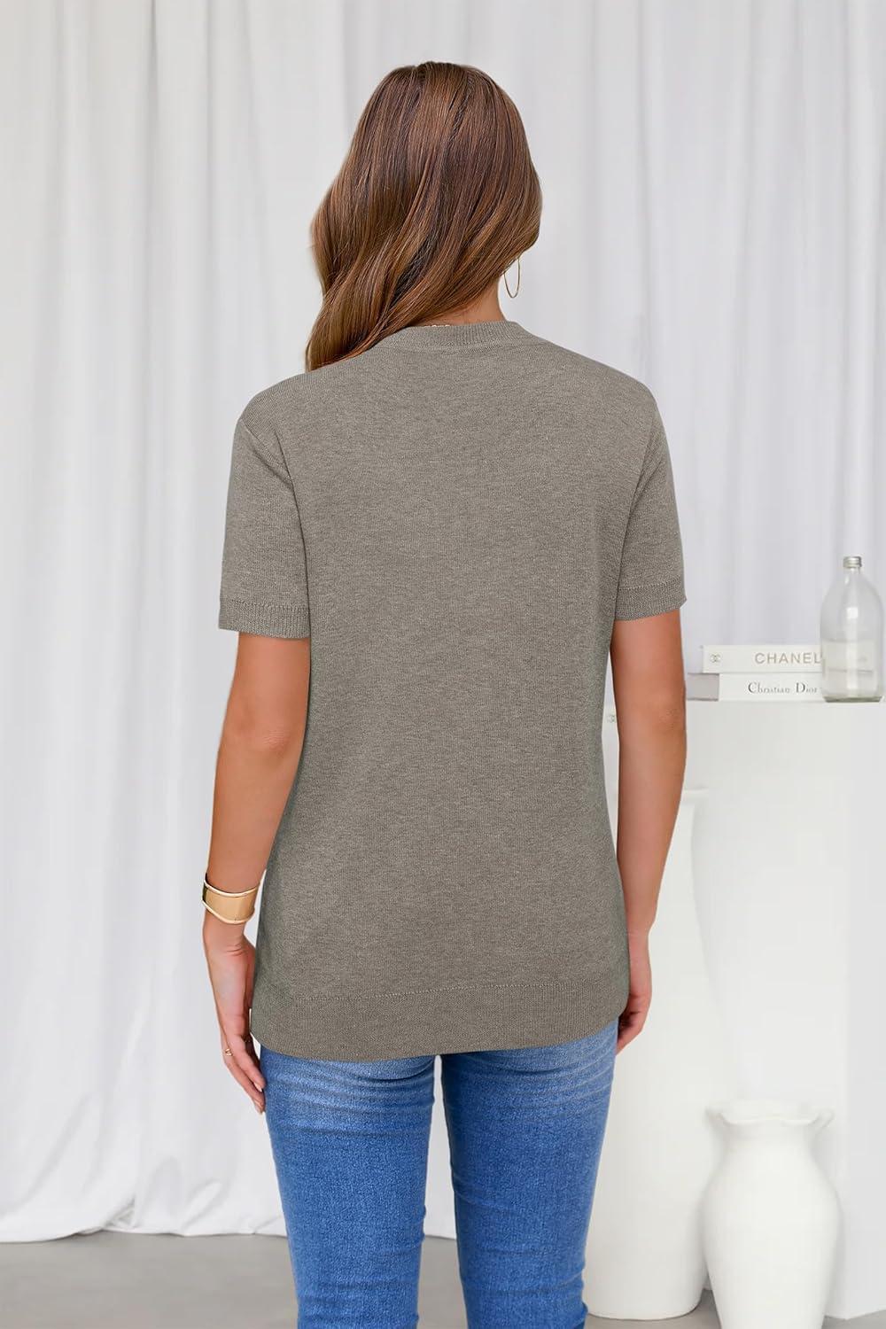 imageArachampCloz Womens Wool Blend Business Casual Essential Fall Layering Pullover SweatersAgray Mocha