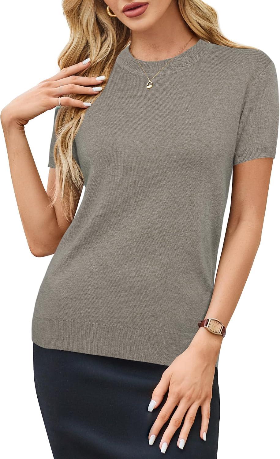 imageArachampCloz Womens Wool Blend Business Casual Essential Fall Layering Pullover SweatersAgray Mocha