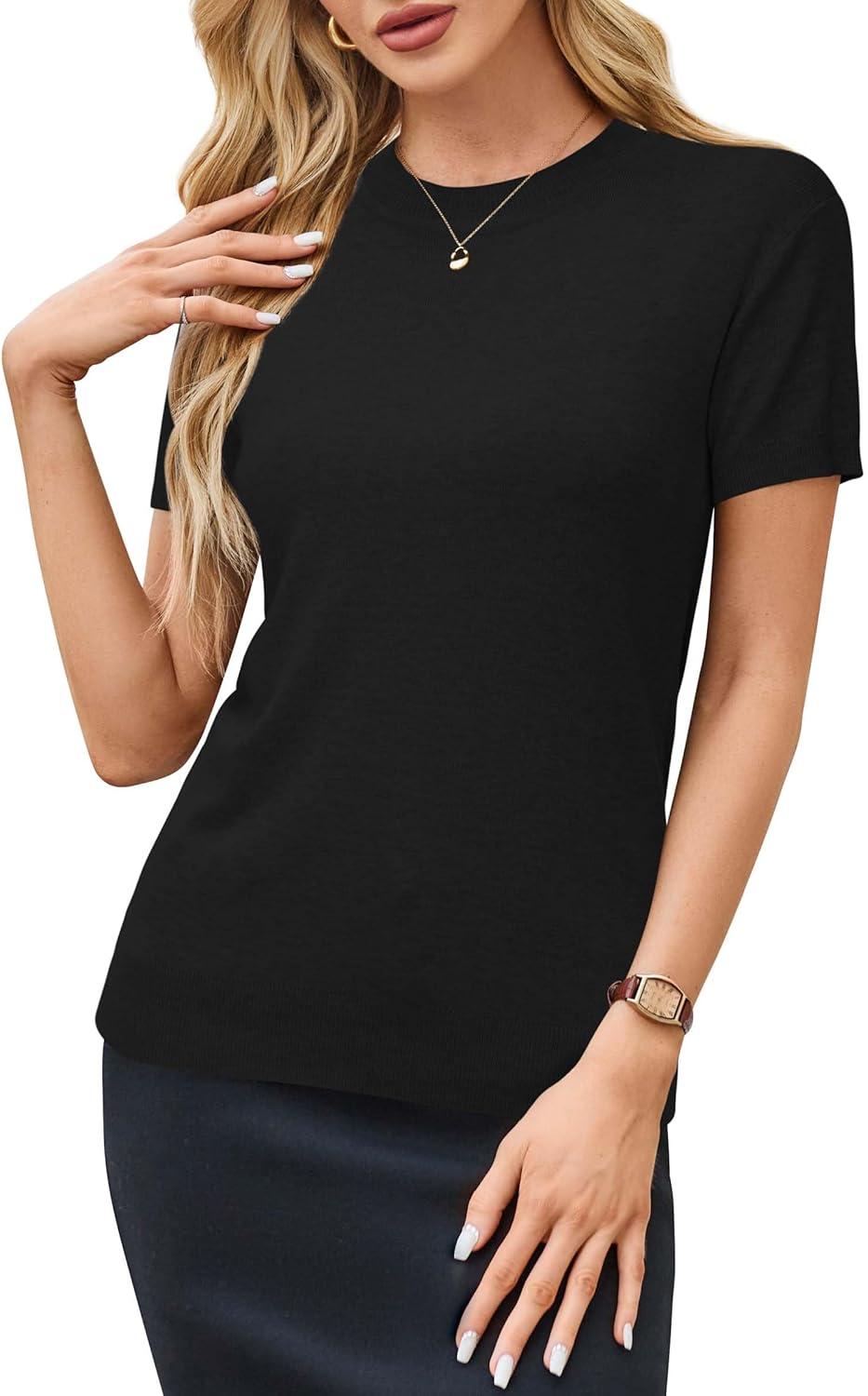 imageArachampCloz Womens Wool Blend Business Casual Essential Fall Layering Pullover SweatersBlack