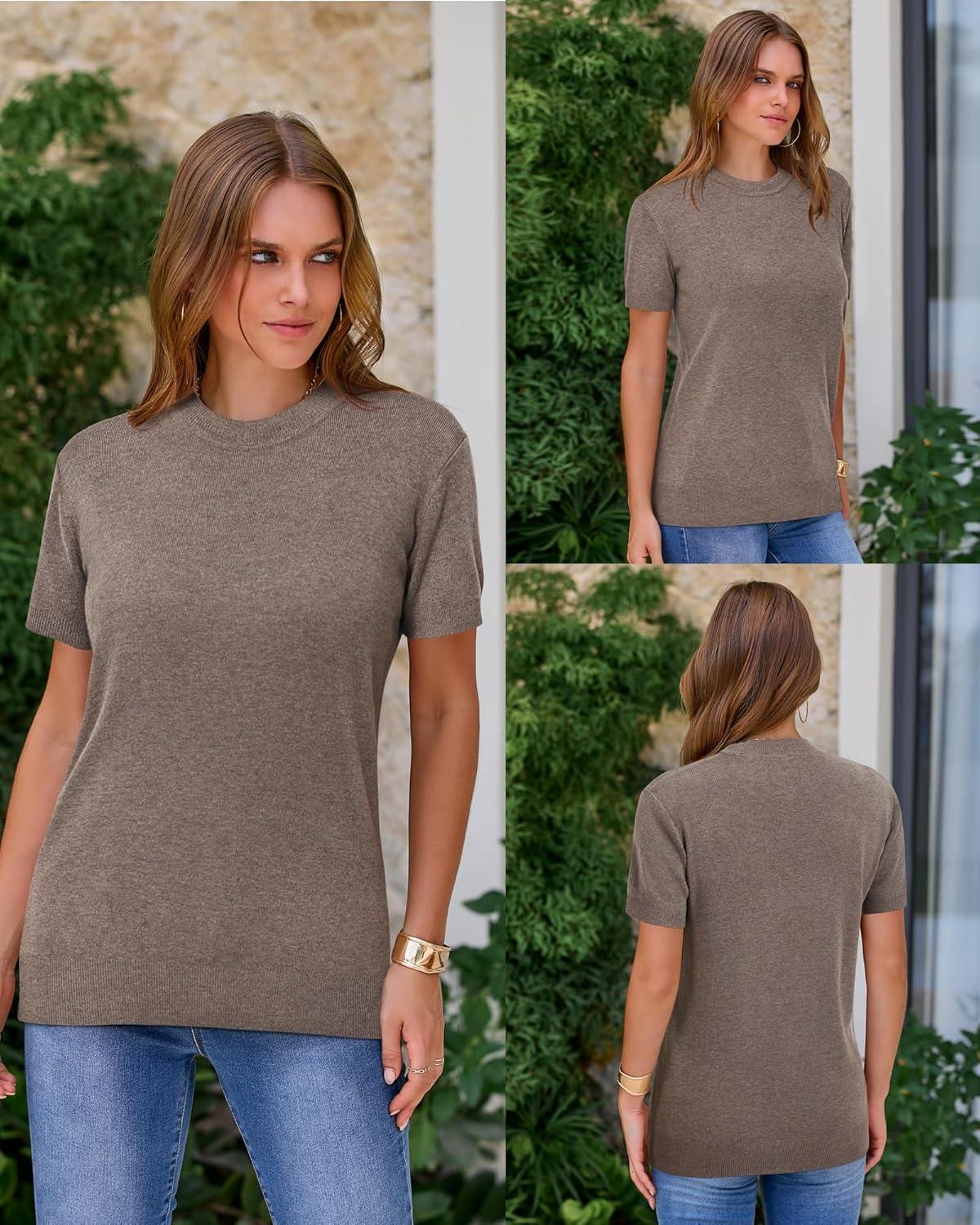 imageArachampCloz Womens Wool Blend Business Casual Essential Fall Layering Pullover SweatersCoffee