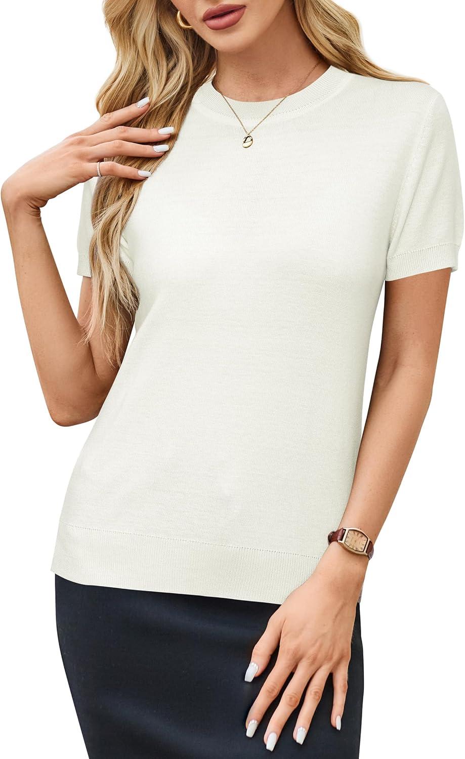 imageArachampCloz Womens Wool Blend Business Casual Essential Fall Layering Pullover SweatersOffwhite