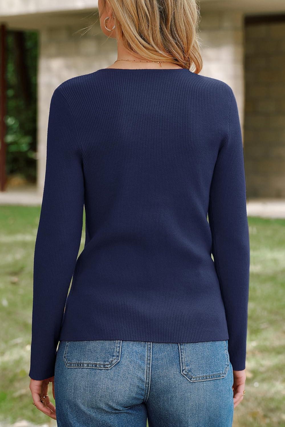 imageArachampCloz Womens Wool Blend Button Up Spring Business Cardigan Tops Outfits 2026Navy