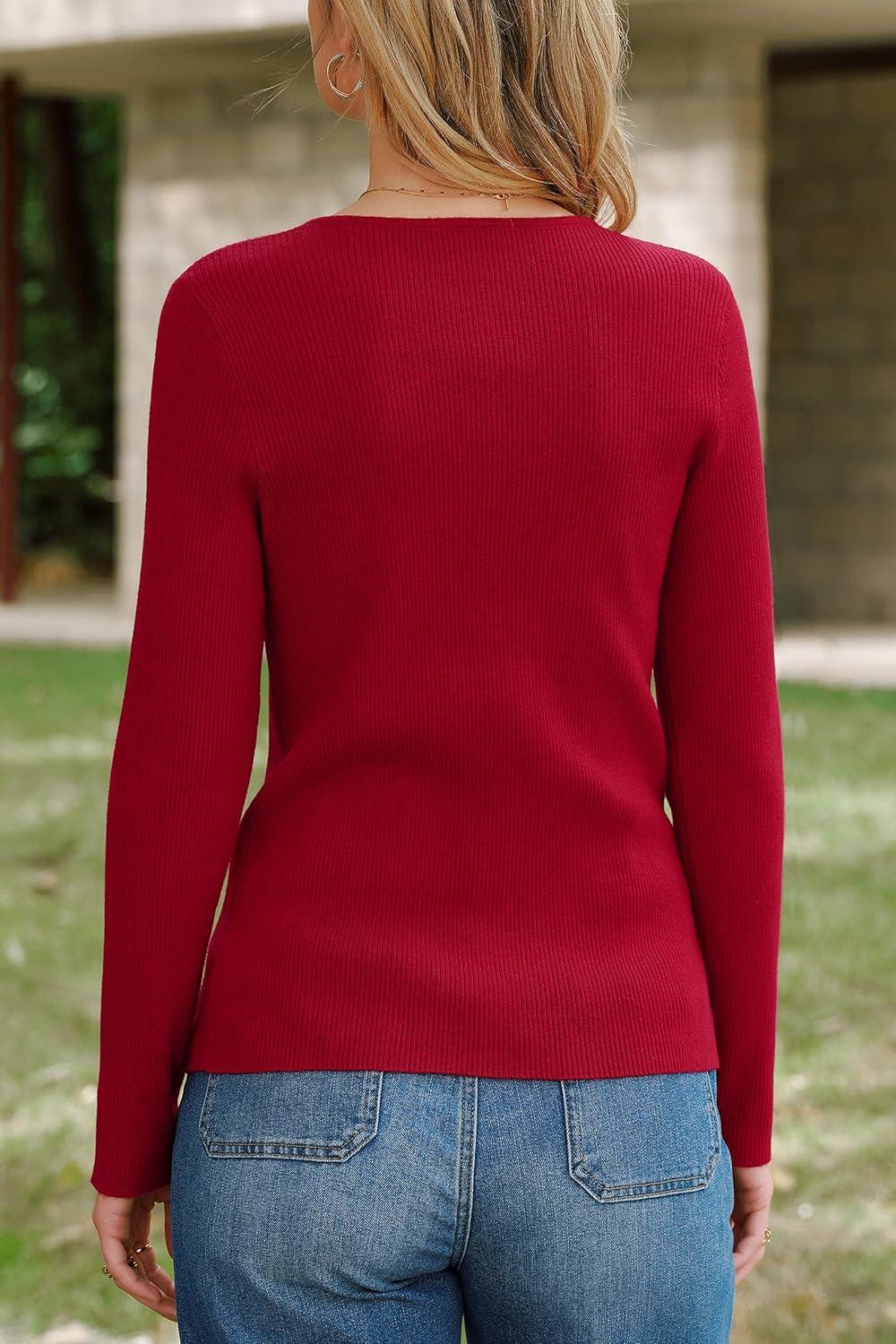 imageArachampCloz Womens Wool Blend Button Up Spring Business Cardigan Tops Outfits 2026Red