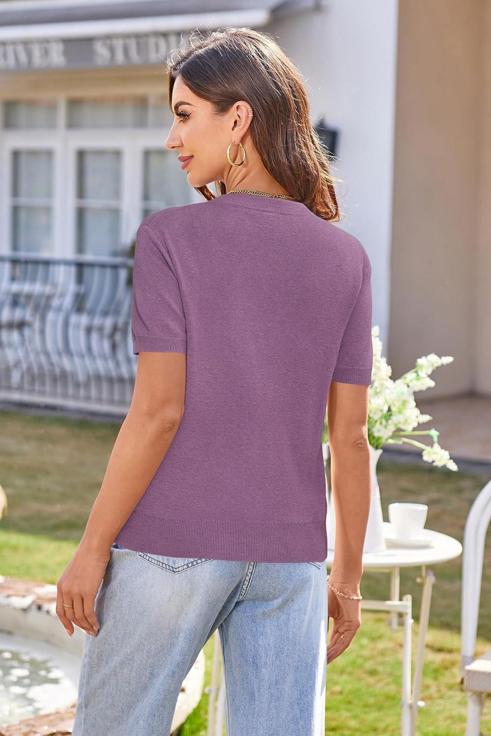 imageArachampCloz Womens Wool Blend Business Casual Cardigan Sweaters TopsPurple
