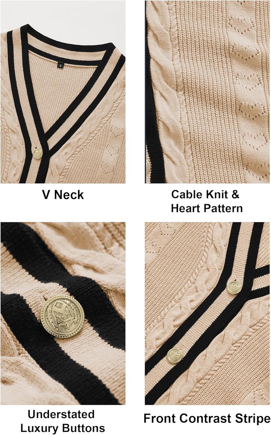 imageArachampCloz Summer Sweater Vest Women Spring Cap Sleeve V Neck Striped Button Casual Cardigan Sweater Knit Tank Tops 2025Apricotblack
