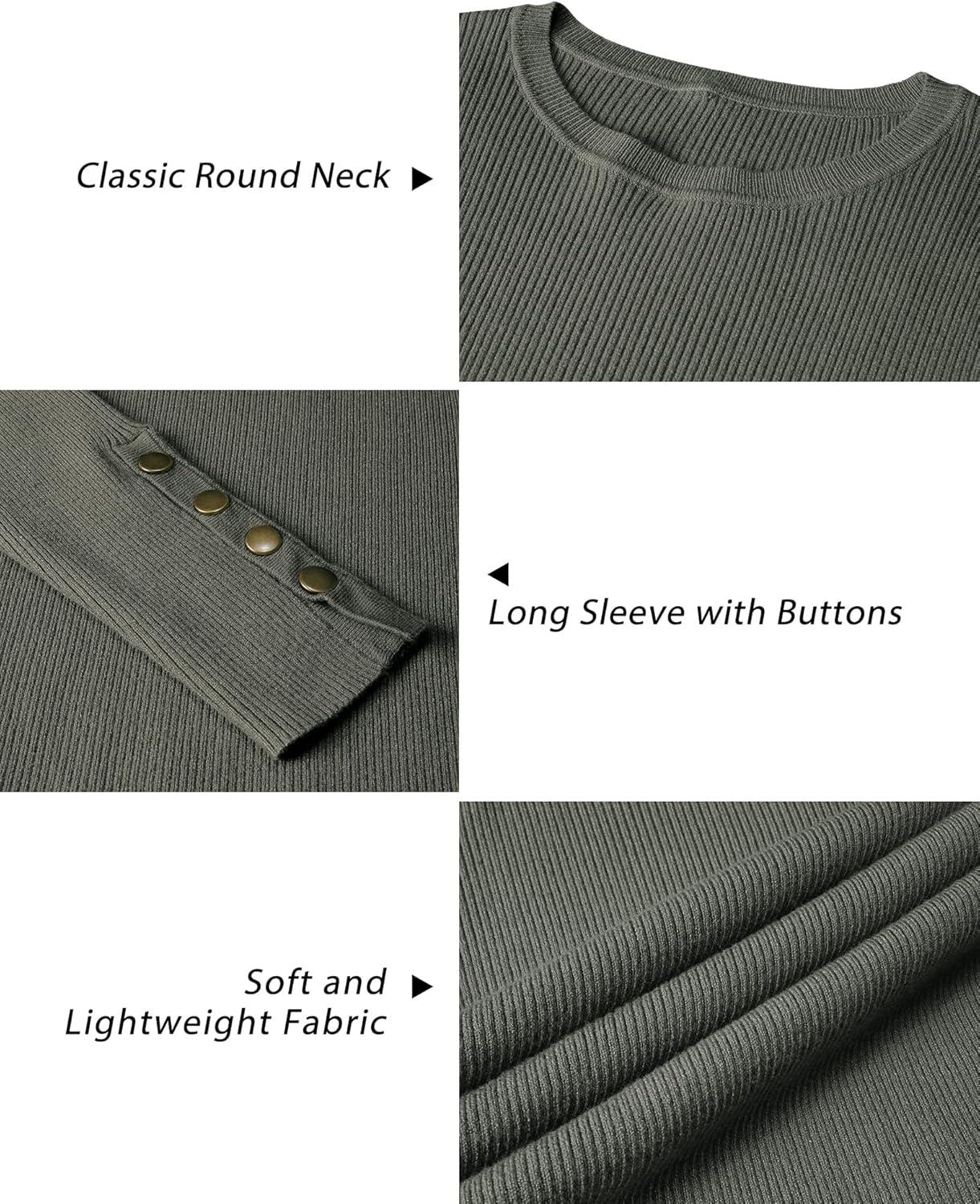 imageArachampCloz Womens Fitted Pullover Sweaters Long Sleeve Mock Neck Knitted Tops Fall Fashion 2022Gray
