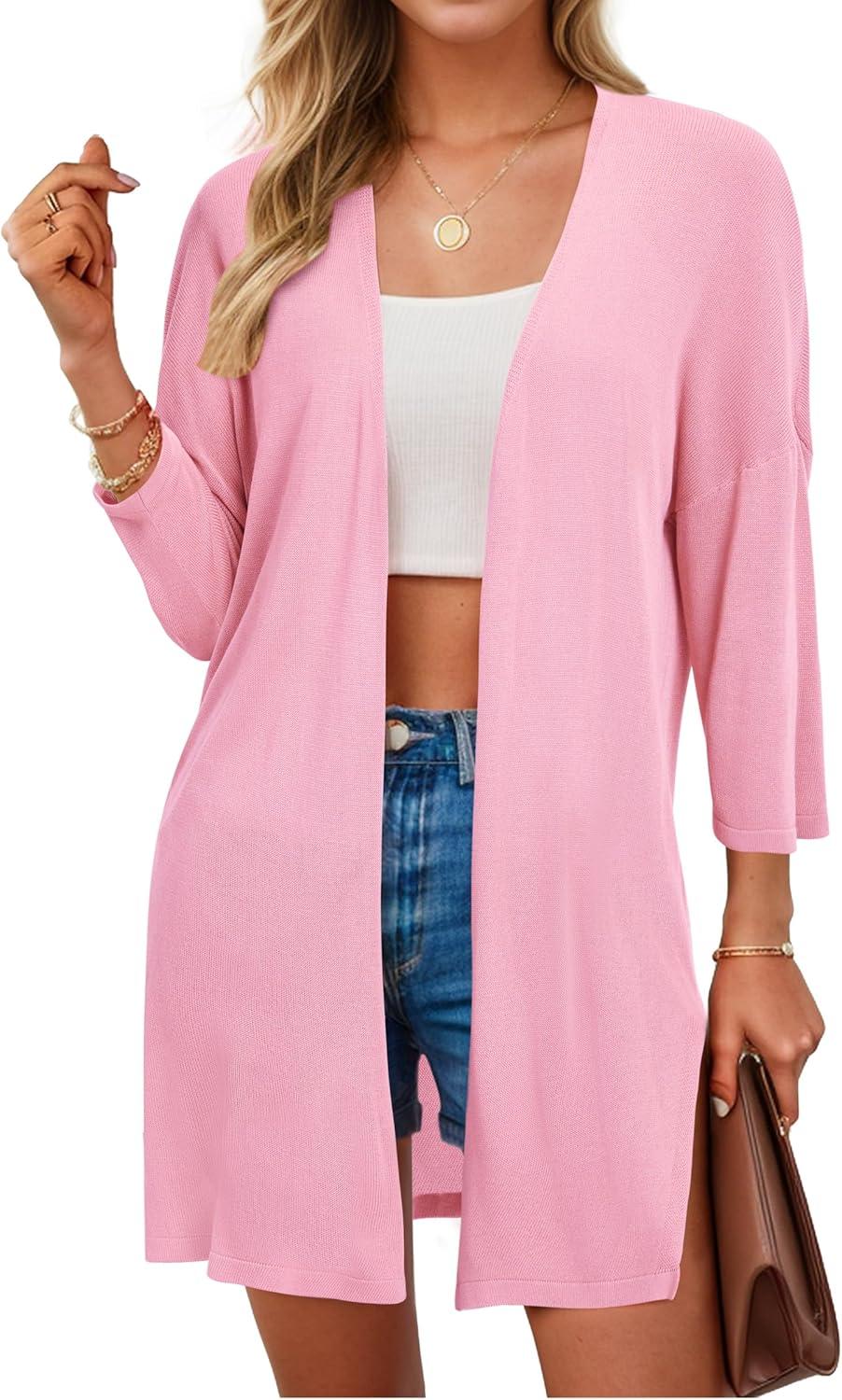 imageArachampCloz Womens Lightweight Summer Beach Kimonos CardiganPink