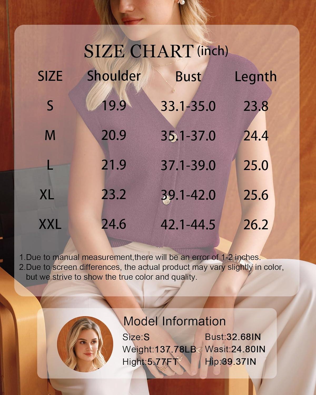 imageArachampCloz Womens Wool Blend V Neck Button Down Summer Business Casual Sweater Vests 2026Wine