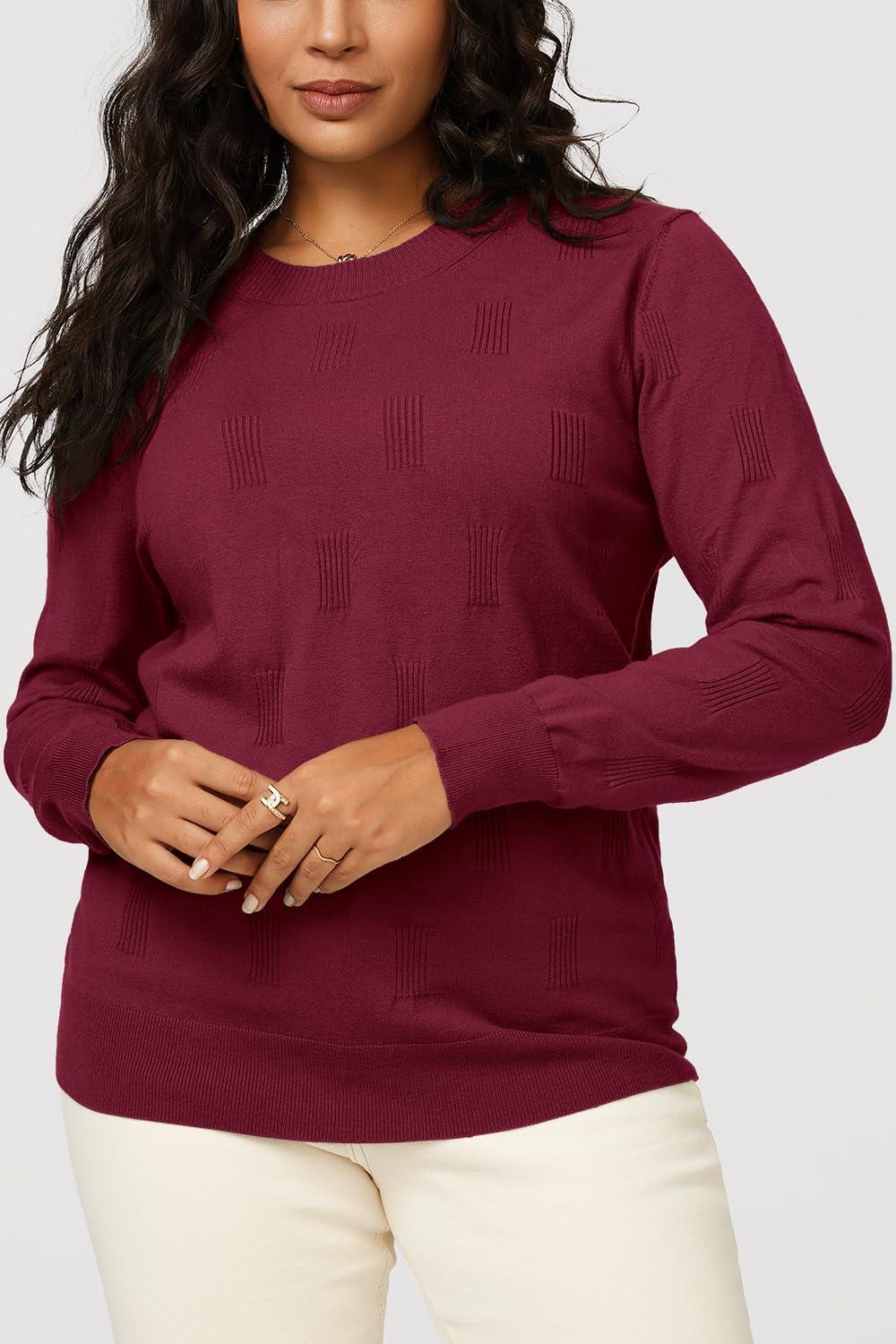 imageArachampCloz Womens Soft Knit Sweater Fall Dressy Casual Pullover TopsAdark Red