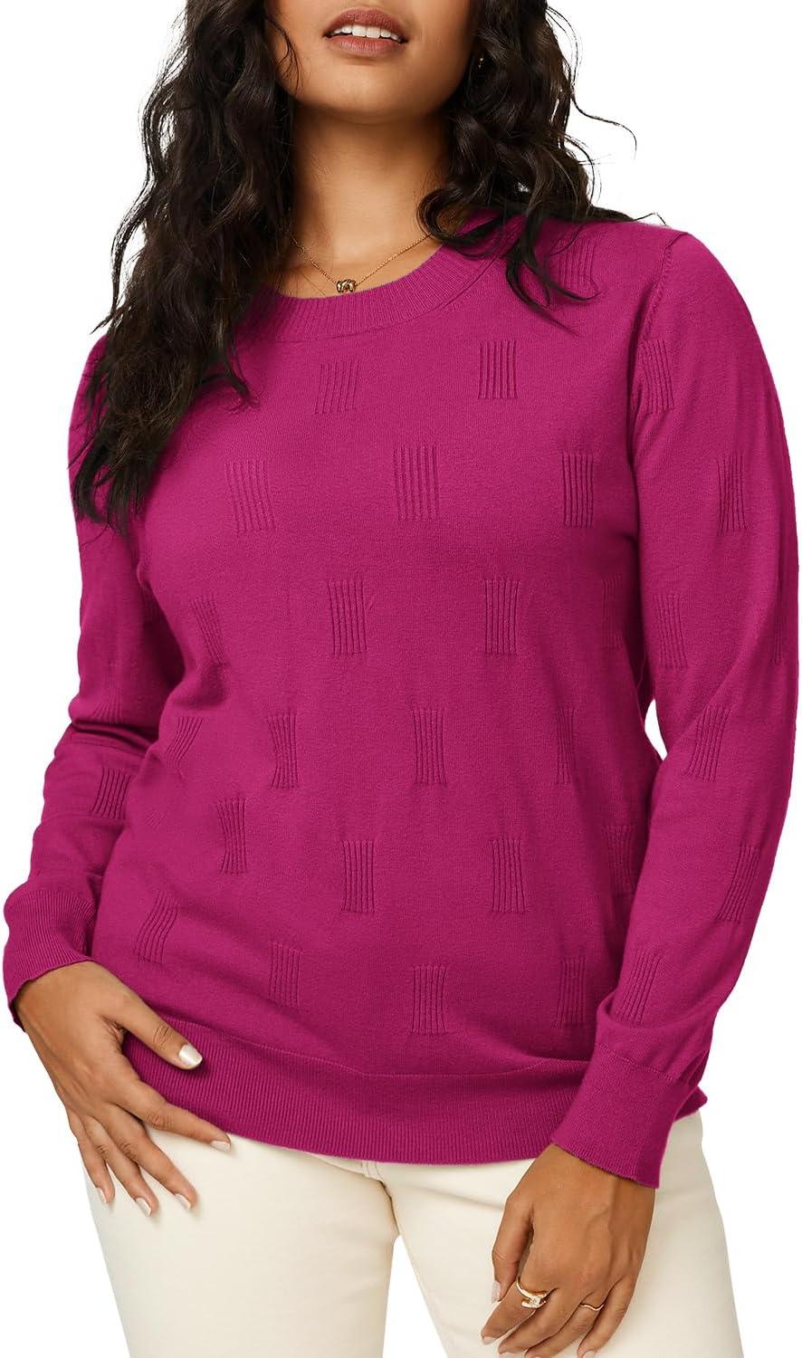 imageArachampCloz Womens Soft Knit Sweater Fall Dressy Casual Pullover TopsAdark Rose