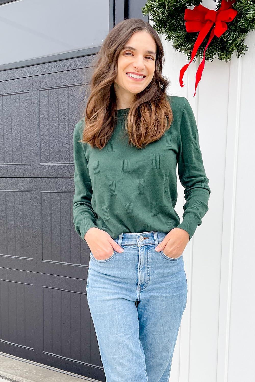 imageArachampCloz Womens Soft Knit Sweater Fall Dressy Casual Pullover TopsAgray Green