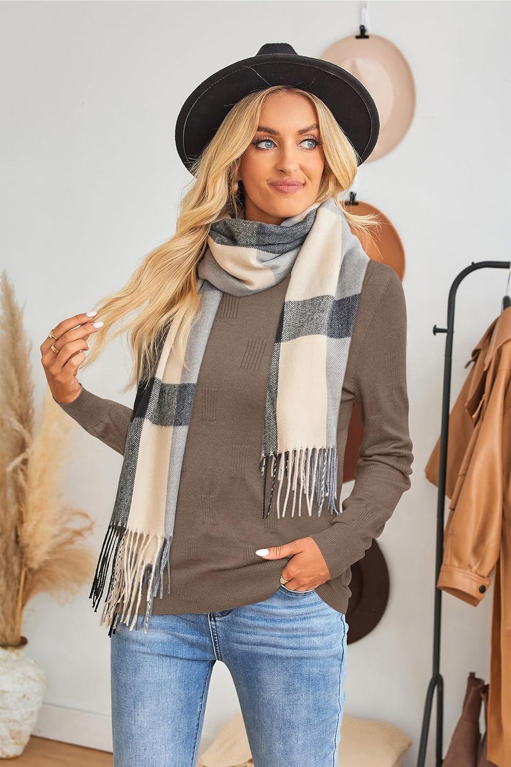 imageArachampCloz Womens Soft Knit Sweater Fall Dressy Casual Pullover TopsAheather Coffee