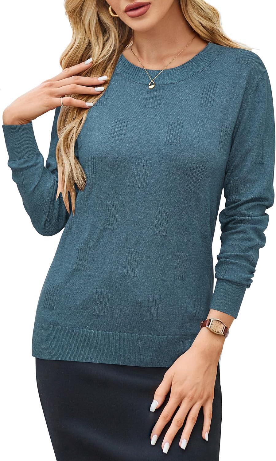 imageArachampCloz Womens Soft Knit Sweater Fall Dressy Casual Pullover TopsAnebulas Blue