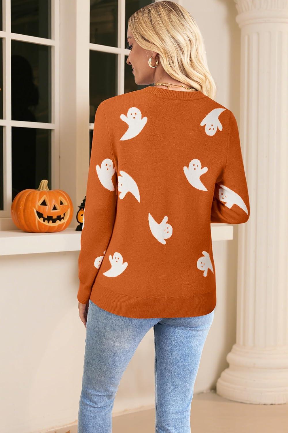 imageArachampCloz Womens Soft Knit Sweater Fall Dressy Casual Pullover TopsHalloween01