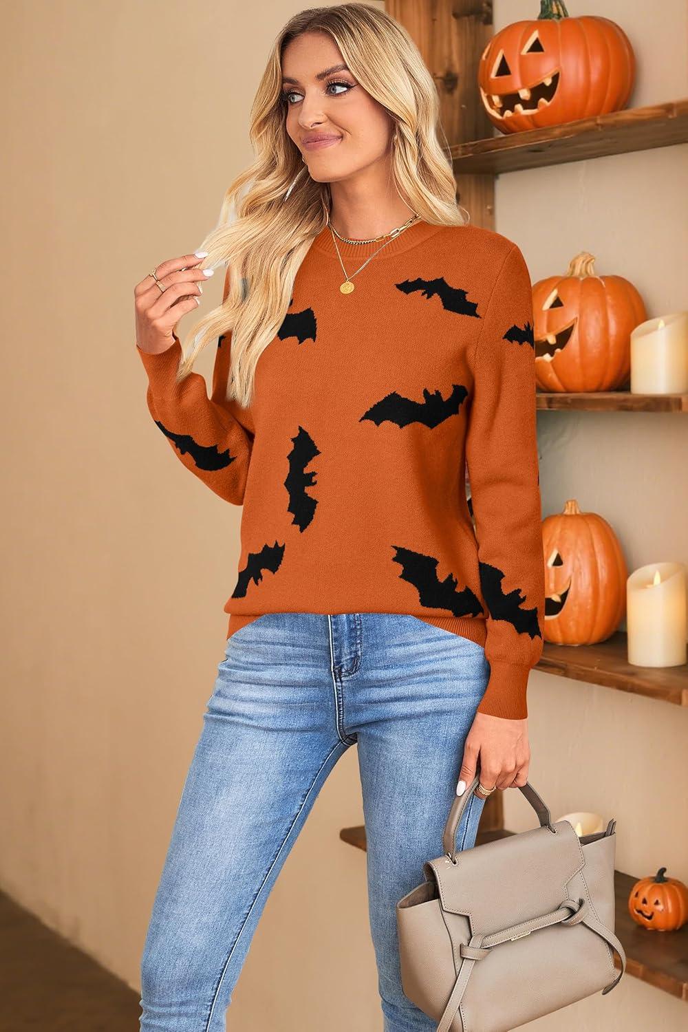 imageArachampCloz Womens Soft Knit Sweater Fall Dressy Casual Pullover TopsHalloween02