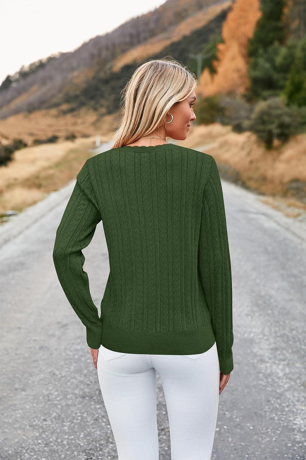 imageArachampCloz Womens Spring Summer Scalloped Short Sleeve Tops Textured ShirtsBamry Green