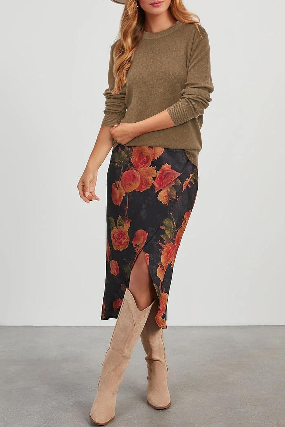 imageArachampCloz Womens Wool Blend Classic Crew Neck Casual Fall SweatersAcamel