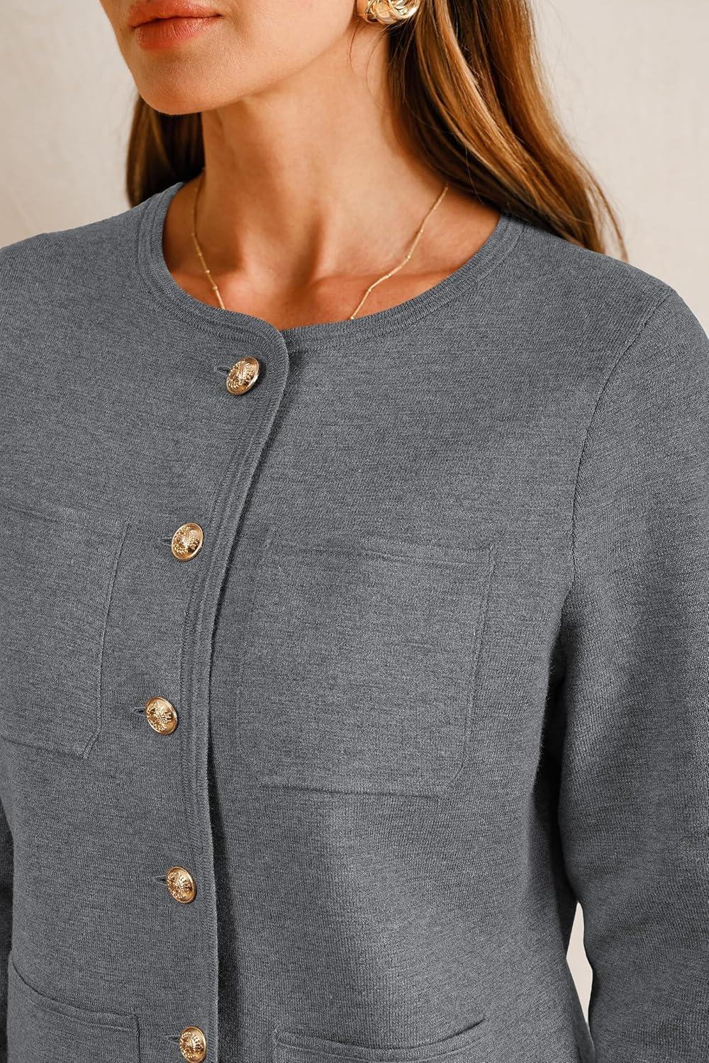 imageArachampCloz Womens Wool Blend Sweater Blazers Business Casual Jacket with Pockets 2026Gray