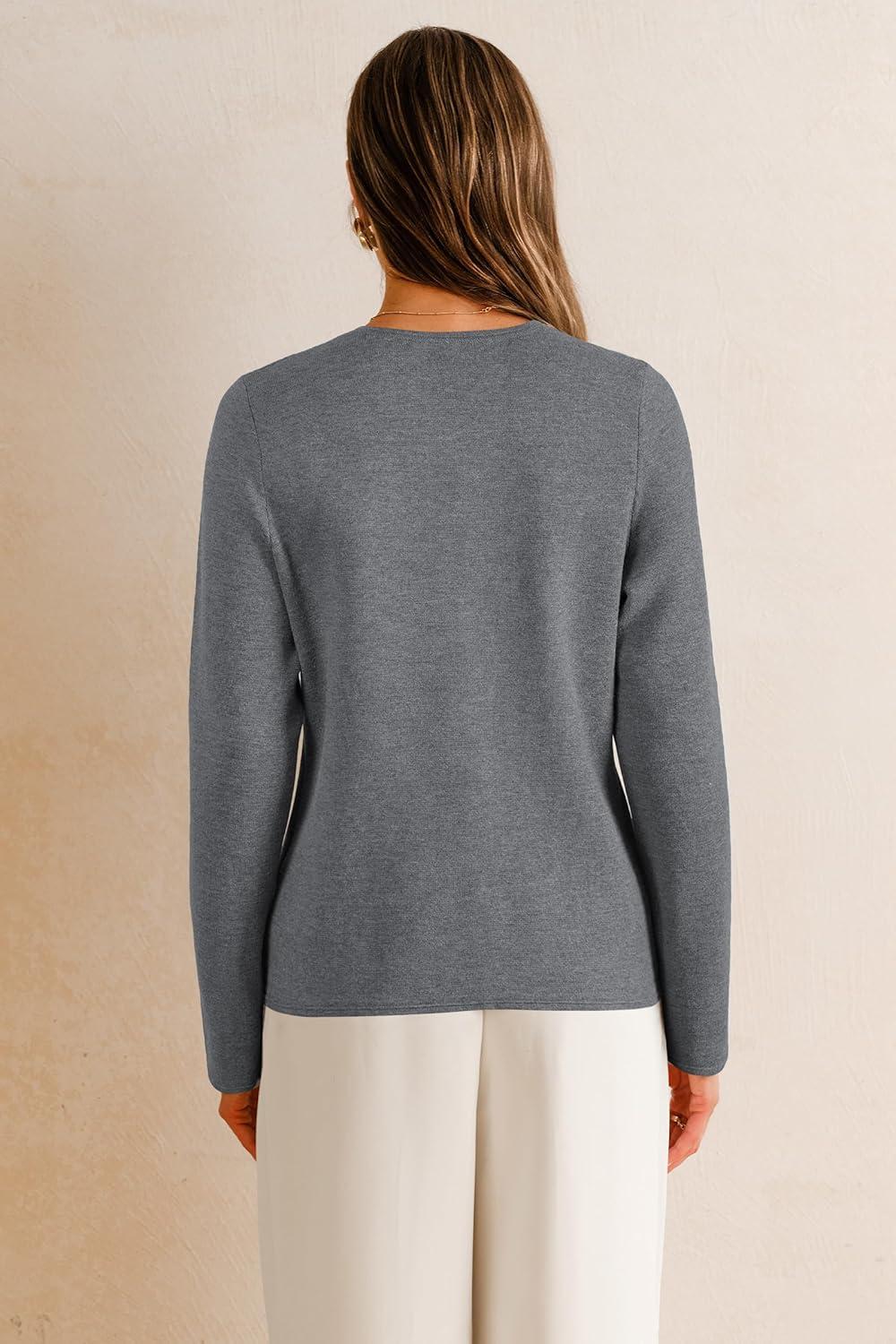imageArachampCloz Womens Wool Blend Sweater Blazers Business Casual Jacket with Pockets 2026Gray