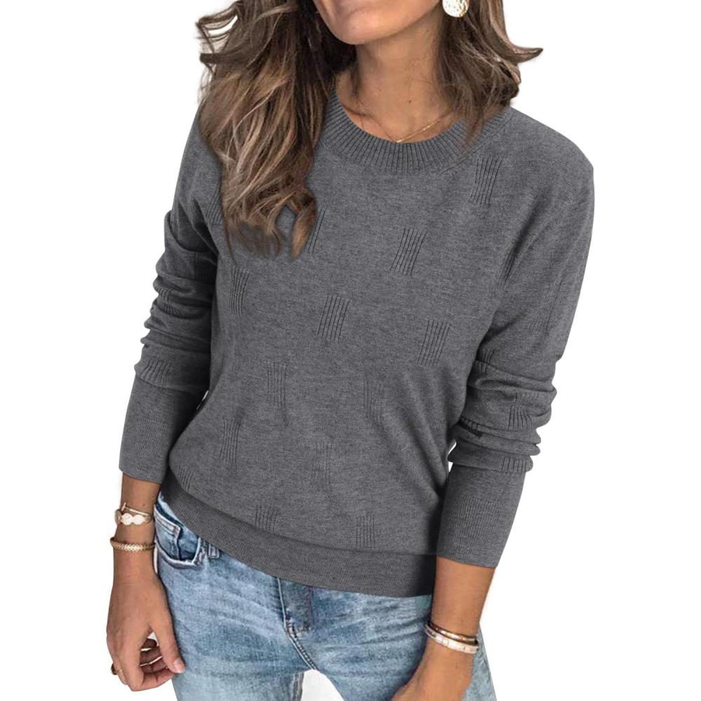 imageArachampCloz Womens Soft Knit Sweater Fall Dressy Casual Pullover TopsAgray