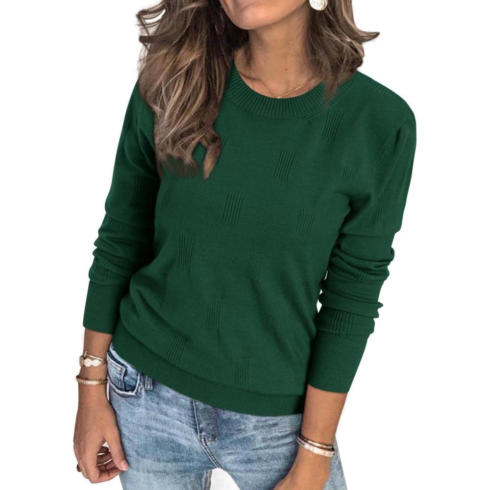 imageArachampCloz Womens Soft Knit Sweater Fall Dressy Casual Pullover TopsAgreen