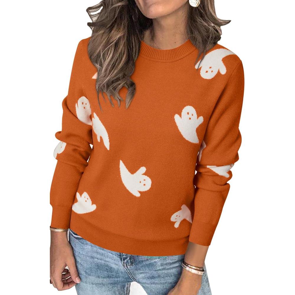 imageArachampCloz Womens Soft Knit Sweater Fall Dressy Casual Pullover TopsHalloween01